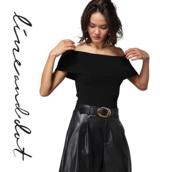 Line & Dot Tops - New!! Line & Dot Women's Becca Strapless Sweater, Black, Size Small